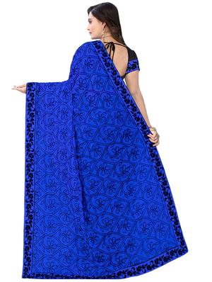 floral half and half saree with blouse - 16763088 - Standard Image - 2