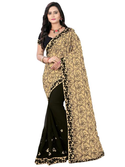 floral half and half saree with blouse - 16763089 - Standard Image - 1