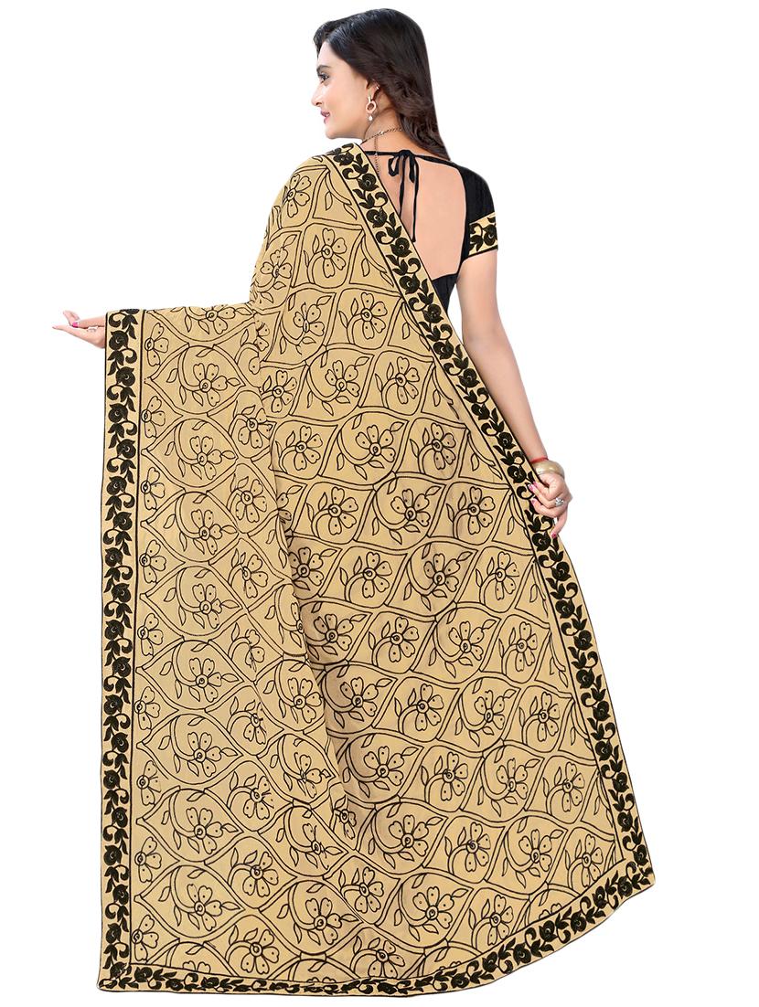 floral half and half saree with blouse - 16763089 - Zoom Image - 2