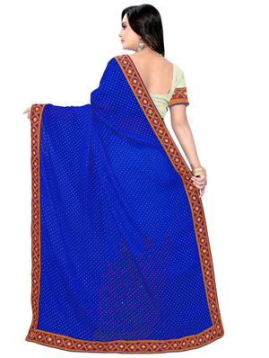 embroidered half and half saree with blouse - 16763092 - Standard Image - 2