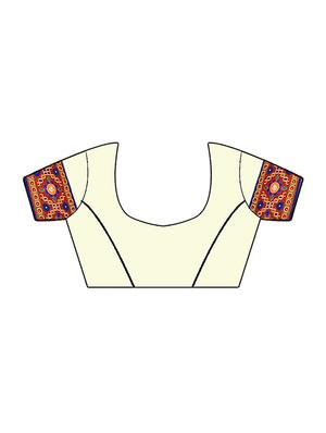 embroidered half and half saree with blouse - 16763092 - Standard Image - 4
