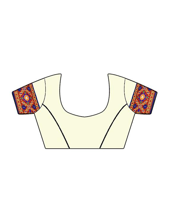 embroidered half and half saree with blouse - 16763092 - Zoom Image - 4