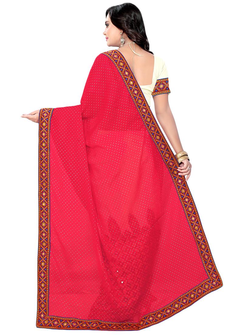 embroidered half and half saree with blouse - 16763093 - Zoom Image - 2