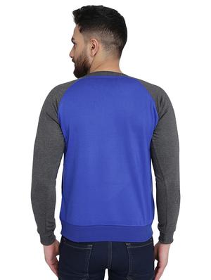 blue color block raglan sweatshirt - 16763237 - Standard Image - 3