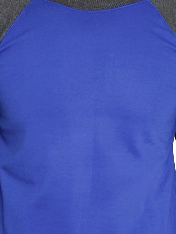 blue color block raglan sweatshirt - 16763237 - Zoom Image - 5