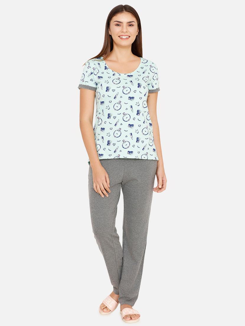 round neck quirky print pyjama set - 16763242 - Zoom Image - 1