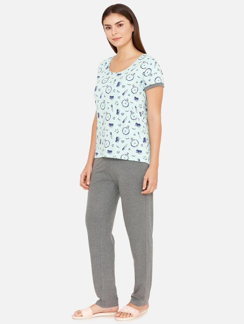round neck quirky print pyjama set - 16763242 - Zoom Image - 2