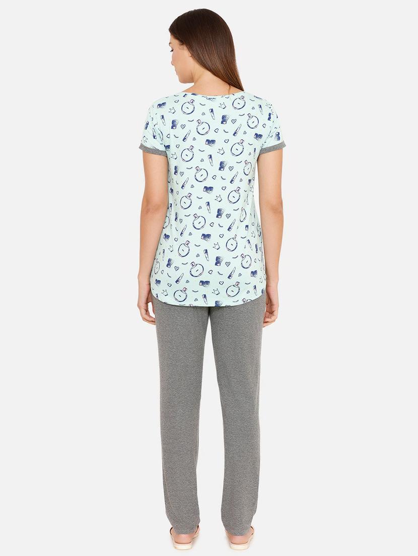 round neck quirky print pyjama set - 16763242 - Zoom Image - 3