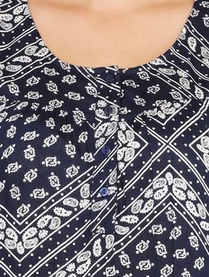 round neck floral nighty - 16763302 - Standard Image - 4