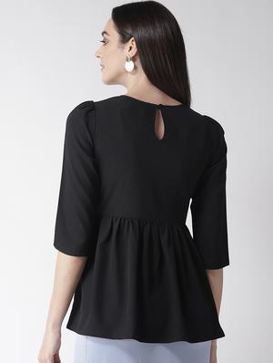 gathered hem embroidered top - 16763476 - Standard Image - 3