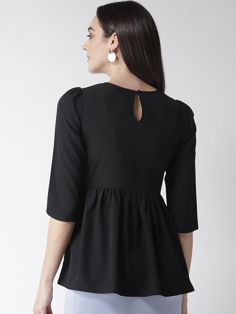 gathered hem embroidered top - 16763476 - Zoom Image - 3