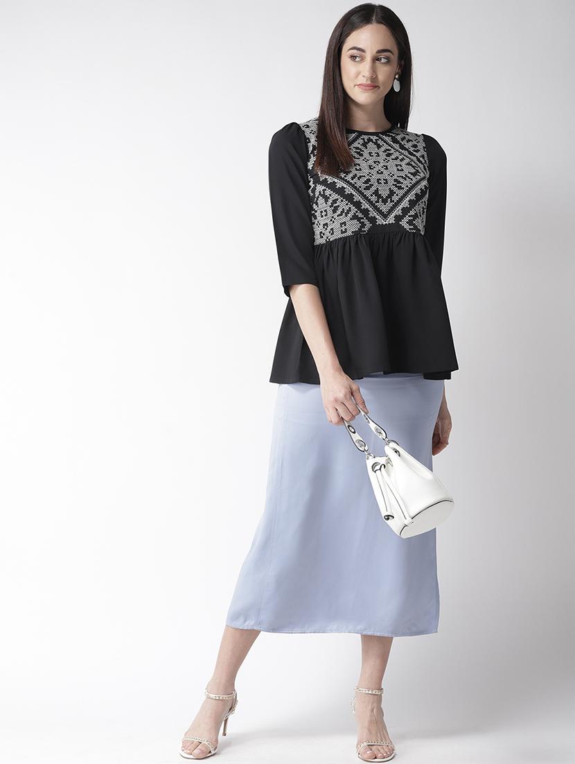 gathered hem embroidered top - 16763476 - Zoom Image - 4