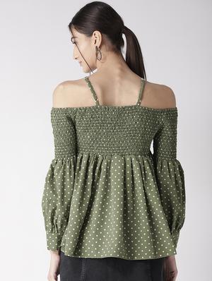 cold shoulder smocked top - 16763485 - Standard Image - 3