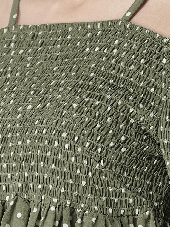 cold shoulder smocked top - 16763485 - Zoom Image - 5