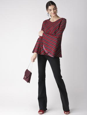bell sleeved striped top - 16763490 - Standard Image - 4