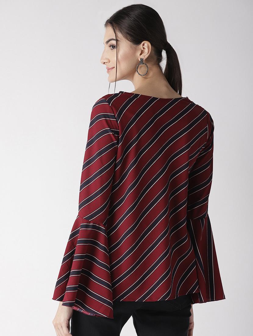 bell sleeved striped top - 16763490 - Zoom Image - 3