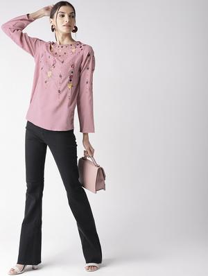 crew neck embroidered top - 16763491 - Standard Image - 4