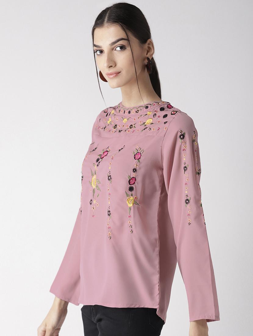 crew neck embroidered top - 16763491 - Zoom Image - 2