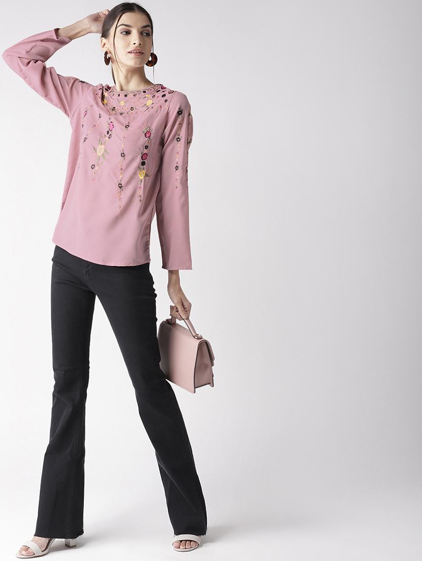 crew neck embroidered top - 16763491 - Zoom Image - 4