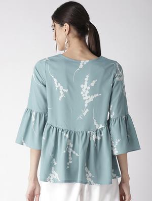 bell sleeved gathered hem top - 16763495 - Standard Image - 3