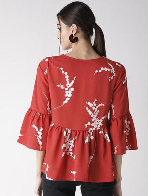 bell sleeved gathered hem top - 16763496 - Standard Image - 3