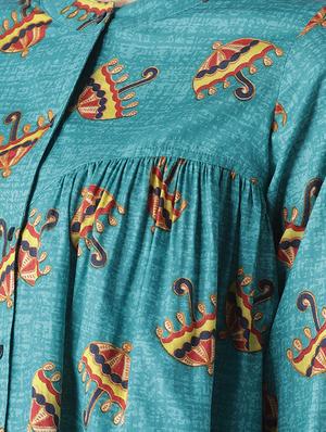 mandarin neck quirky top - 16763497 - Standard Image - 4