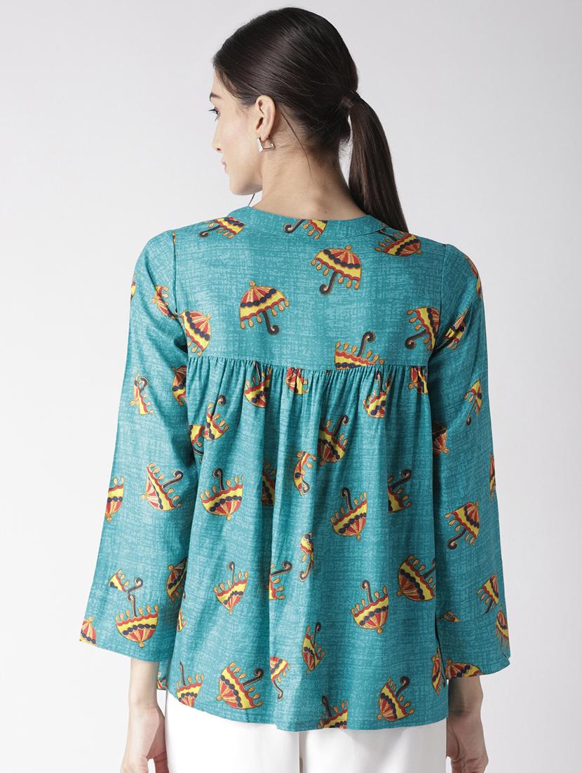 mandarin neck quirky top - 16763497 - Zoom Image - 3