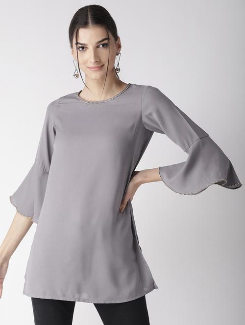 bell sleeved solid top - 16763500 - Standard Image - 1