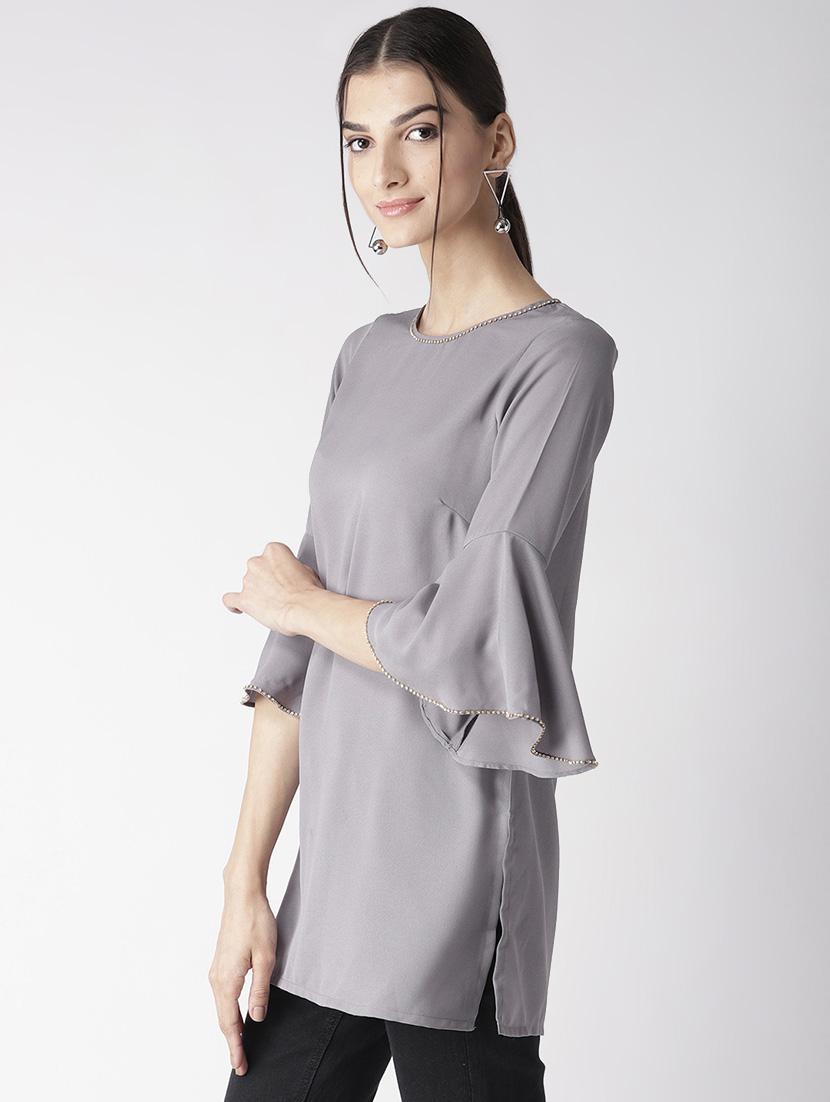 bell sleeved solid top - 16763500 - Zoom Image - 2