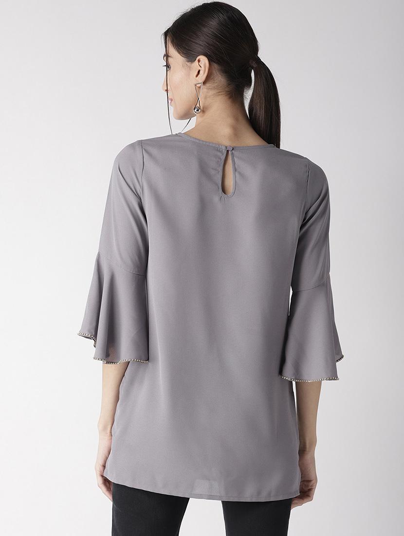 bell sleeved solid top - 16763500 - Zoom Image - 3