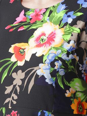 cold shoulder floral a-line dress - 16763517 - Standard Image - 4