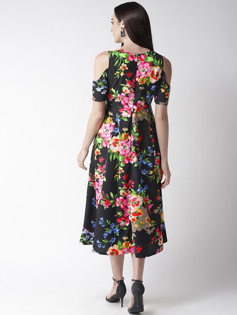 cold shoulder floral a-line dress - 16763517 - Zoom Image - 3