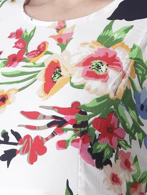 cold shoulder floral a-line dress - 16763518 - Standard Image - 4