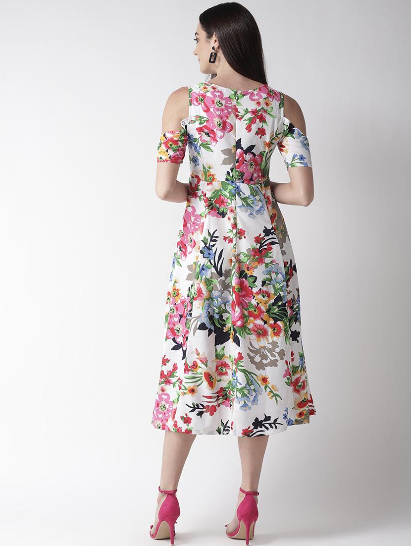 cold shoulder floral a-line dress - 16763518 - Zoom Image - 3