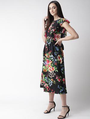 frill detail floral a-line dress - 16763523 - Standard Image - 2