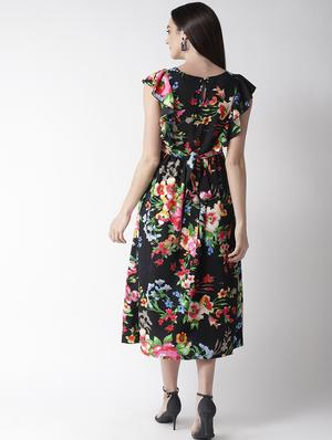 frill detail floral a-line dress - 16763523 - Standard Image - 3