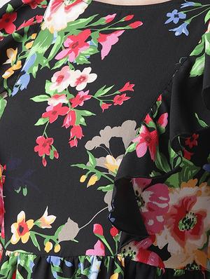 frill detail floral a-line dress - 16763523 - Standard Image - 4