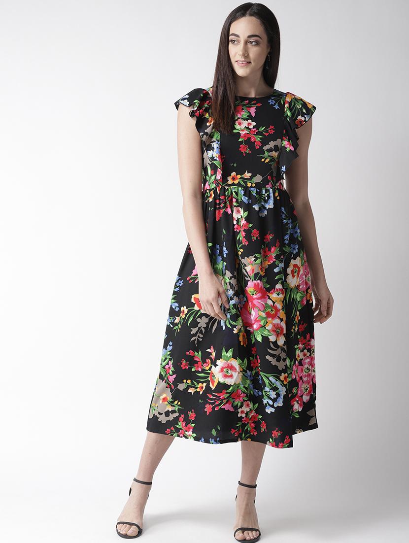 frill detail floral a-line dress - 16763523 - Zoom Image - 1
