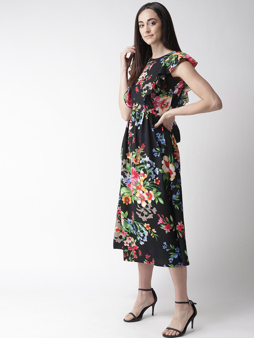 frill detail floral a-line dress - 16763523 - Zoom Image - 2