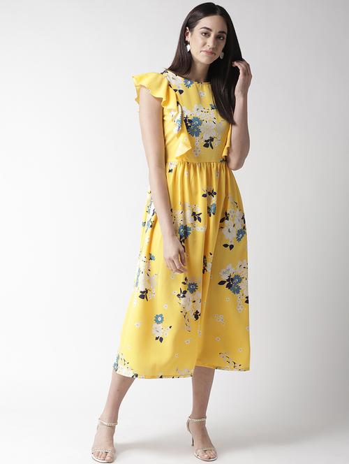 tie back floral a-line dress - 16763524 - Standard Image - 1