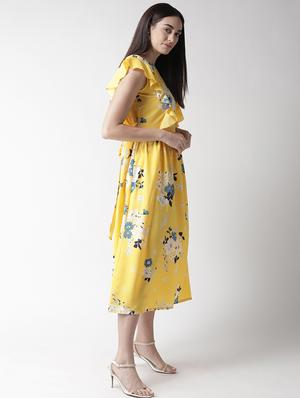 tie back floral a-line dress - 16763524 - Standard Image - 2