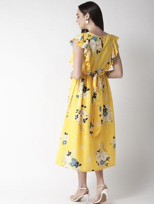 tie back floral a-line dress - 16763524 - Standard Image - 3