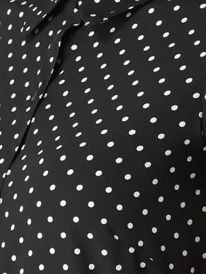 polka dot shirt collar flared dress - 16763534 - Standard Image - 4