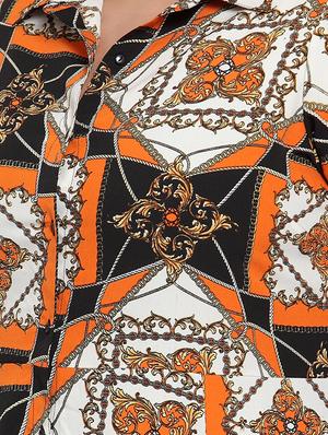 shirt collar printed plus dress - 16763545 - Standard Image - 4