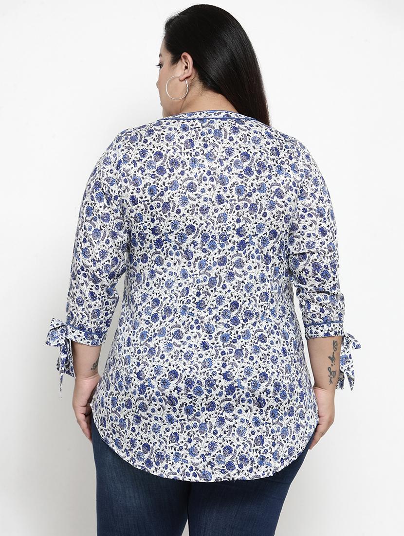 tie up sleeved floral top - 16763550 - Zoom Image - 3