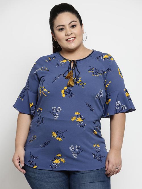 tie up neck floral top - 16763552 - Standard Image - 1