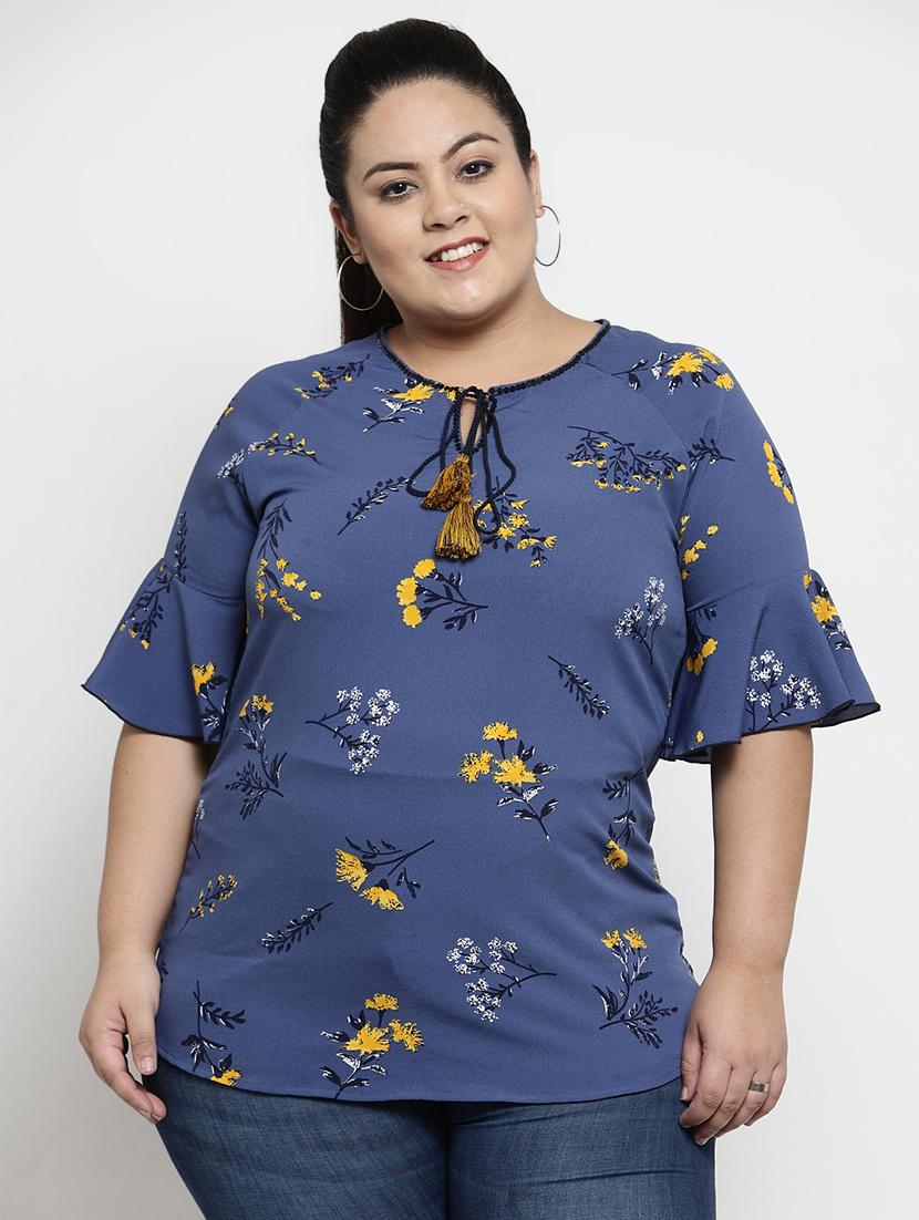 tie up neck floral top - 16763552 - Zoom Image - 1