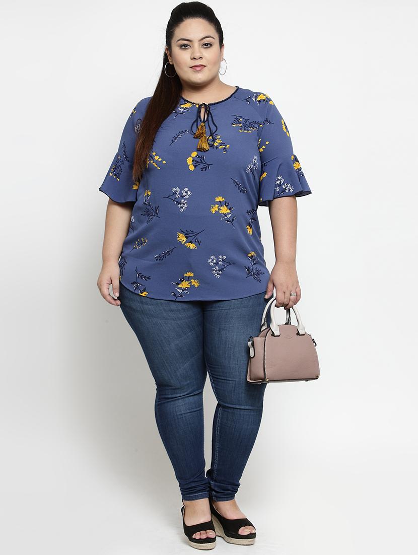 tie up neck floral top - 16763552 - Zoom Image - 4