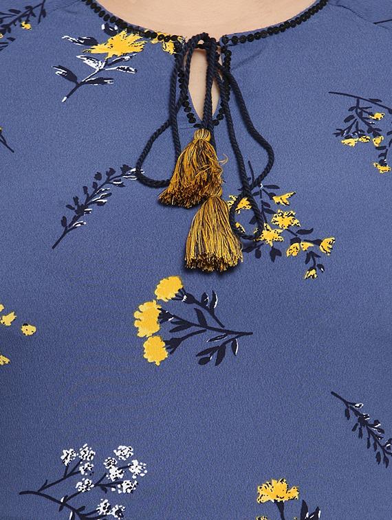 tie up neck floral top - 16763552 - Zoom Image - 5