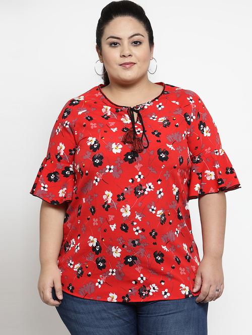 tie up neck floral top - 16763553 - Standard Image - 1